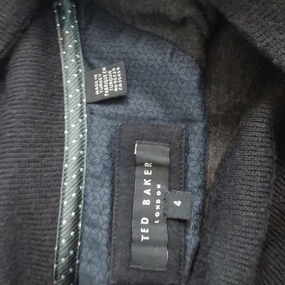 Ted Baker London Black Collar Pullover Sweater Quiet Luxury Neutral Sz.L - Picture 9 of 10